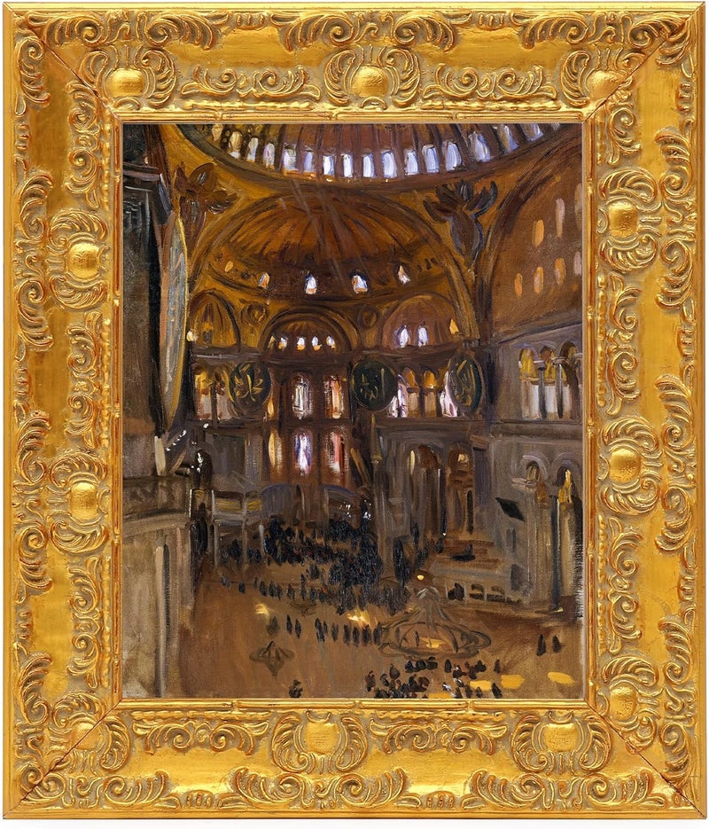 WEITAVAS 16x20 Antique Gold Ornate Canvas Frame, Solid Wood Floater Frame, Baroque Gallery Frames for Oil Paintings & Art Prints, Floating Frames for Canvas Painting (16x20) - Image 1